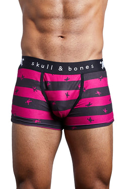 Skull & Bones Burgundy/Black Rugby-Stripe Trunk thumbnail 1