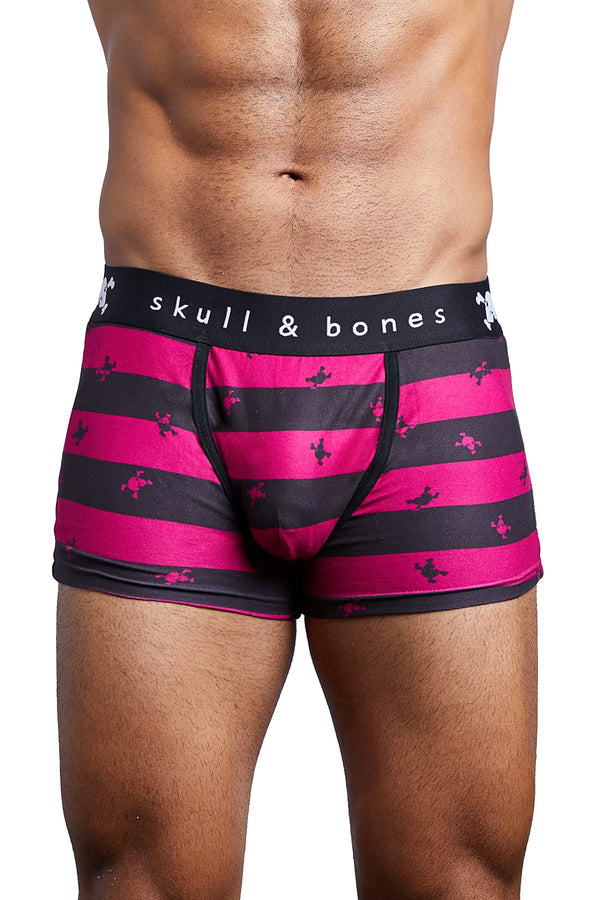 Skull & Bones Burgundy/Black Rugby-Stripe Trunk