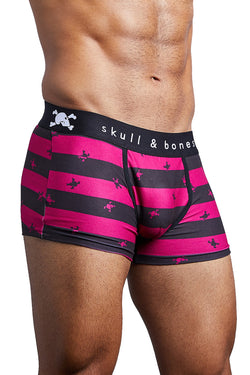 Skull & Bones Burgundy/Black Rugby-Stripe Trunk thumbnail 4