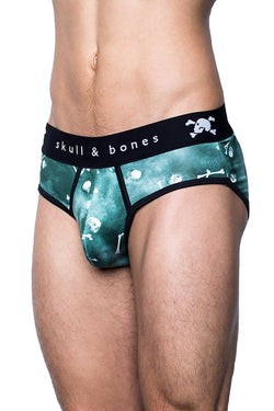 Skull & Bones Emerald Tossed-Skull Brief thumbnail 3