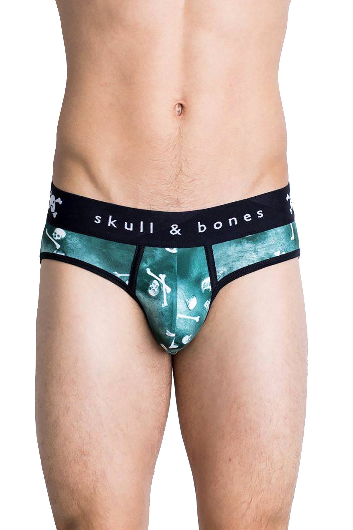 Skull & Bones Emerald Tossed-Skull Peek-a-Boo Brief