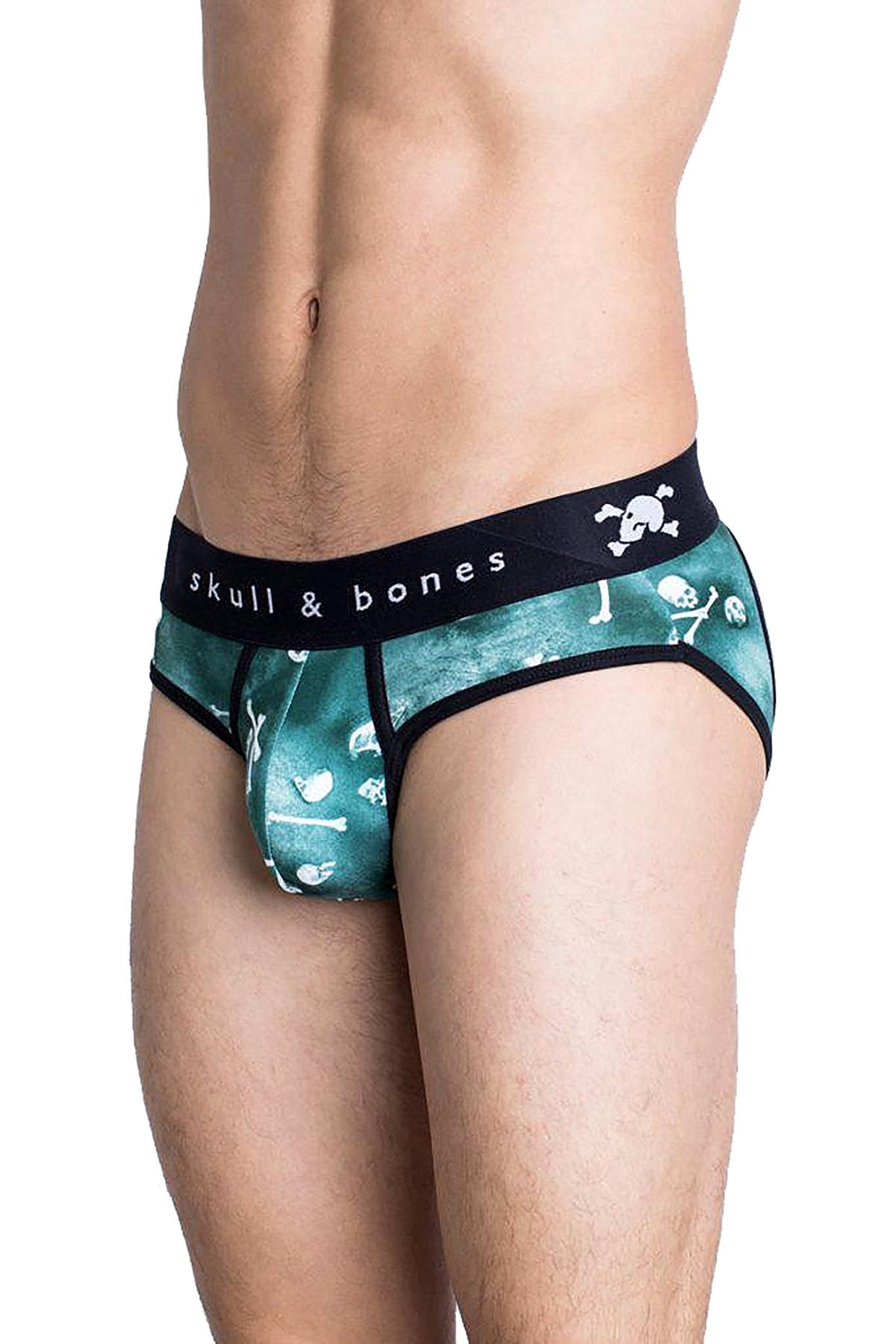 Skull & Bones Emerald Tossed-Skull Peek-a-Boo Brief