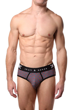Skull & Bones Heather-Grey Tiny-Skull-Print Peek-a-Boo Brief thumbnail 2