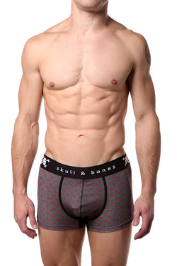 Skull & Bones Heather-Grey Tiny-Skull-Print Trunk thumbnail 1