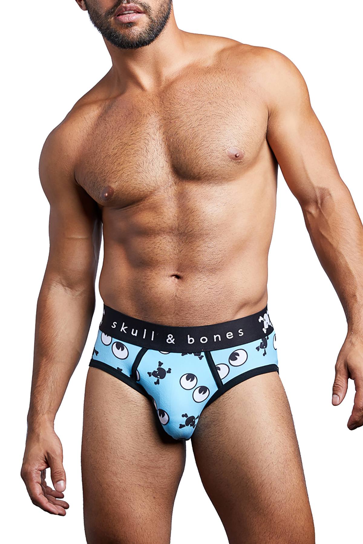 Skull & Bones Sky-Blue Googly Eyes Brief
