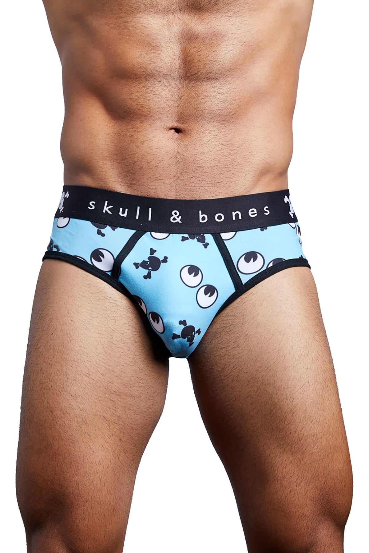 Skull & Bones Sky-Blue Googly Eyes Peek-a-Boo Brief