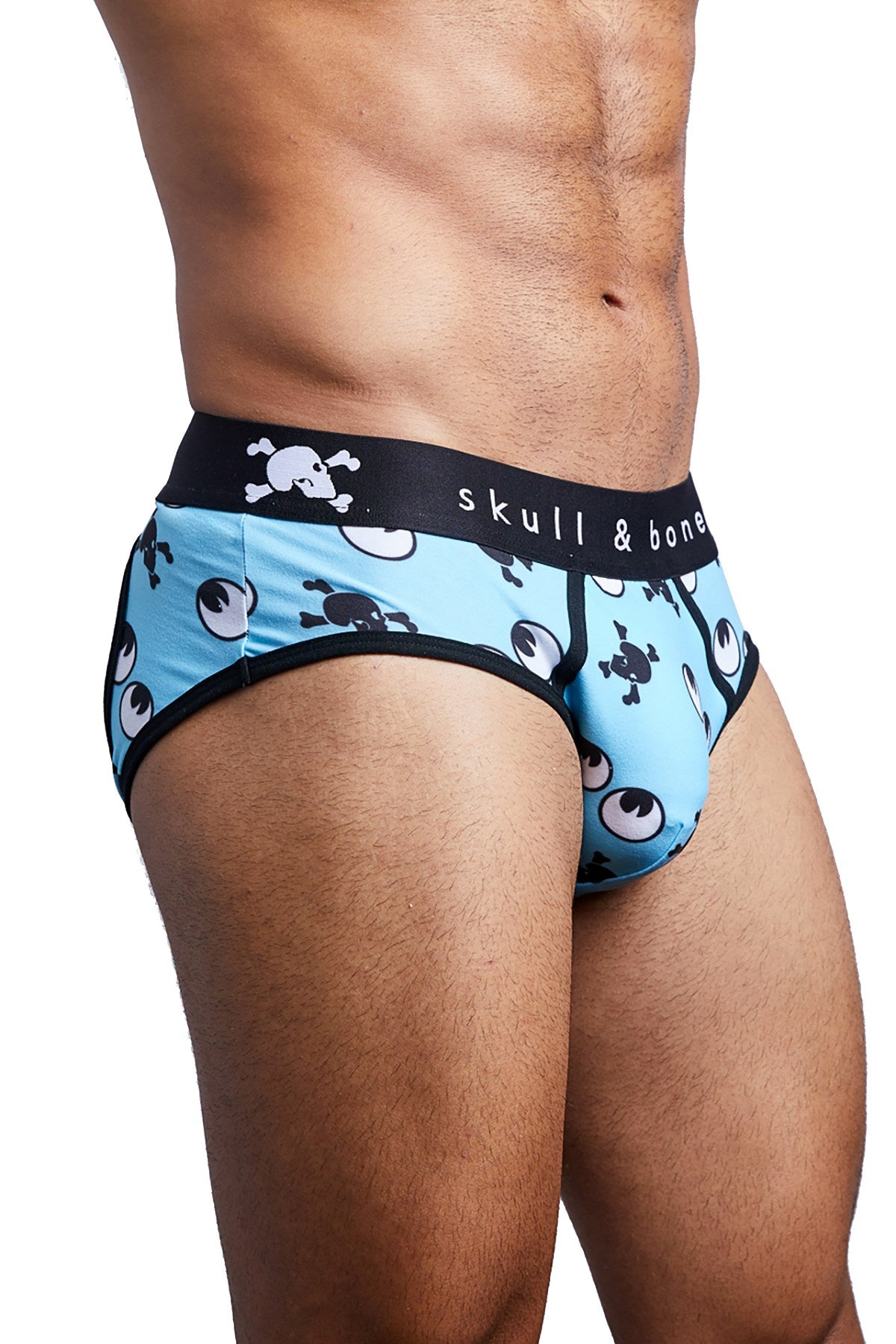 Skull & Bones Sky-Blue Googly Eyes Peek-a-Boo Brief