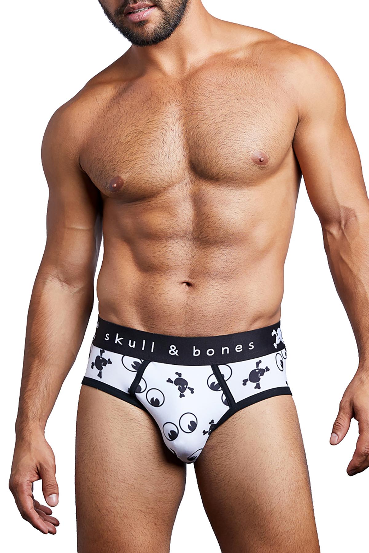 Skull & Bones Heather-Grey Tiny-Skull-Print Boxer Brief – CheapUndies