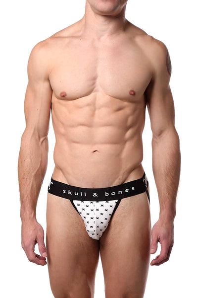 Skull & Bones White Tiny-Skull-Print Jockstrap