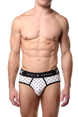 Skull & Bones White Tiny-Skull-Print Peek-a-Boo Brief thumbnail 2