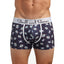 Skull and Bones Black Mid-Century Modern Print Trunk