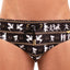 Skull and Bones Black Roman Figure Swim Brief