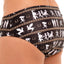 Skull and Bones Black Roman Figure Swim Brief