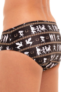 Skull and Bones Black Roman Figure Swim Brief thumbnail 2