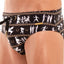 Skull and Bones Black Roman Figure Swim Brief