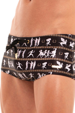 Skull and Bones Black Roman Figure Swim Trunk thumbnail 2