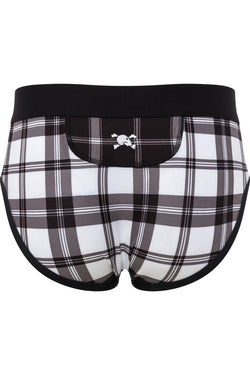 Skull and Bones Black Tri Plaid Brief thumbnail 2
