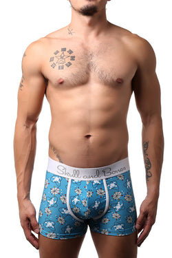 Skull and Bones Blue Modern Mid Century Trunk thumbnail 1