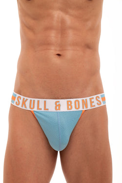 Skull and Bones Blue and Orange Sport Mesh Jock thumbnail 2