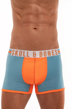 Skull and Bones Blue and Orange Sport Mesh Trunk thumbnail 2