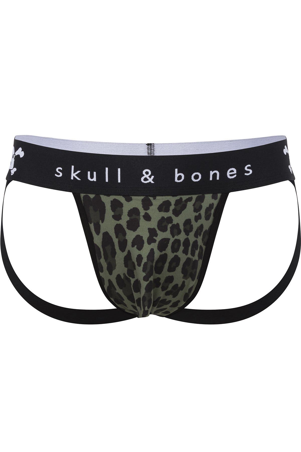 Skull and Bones Green Leopard Jock