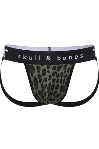 Skull and Bones Green Leopard Jock