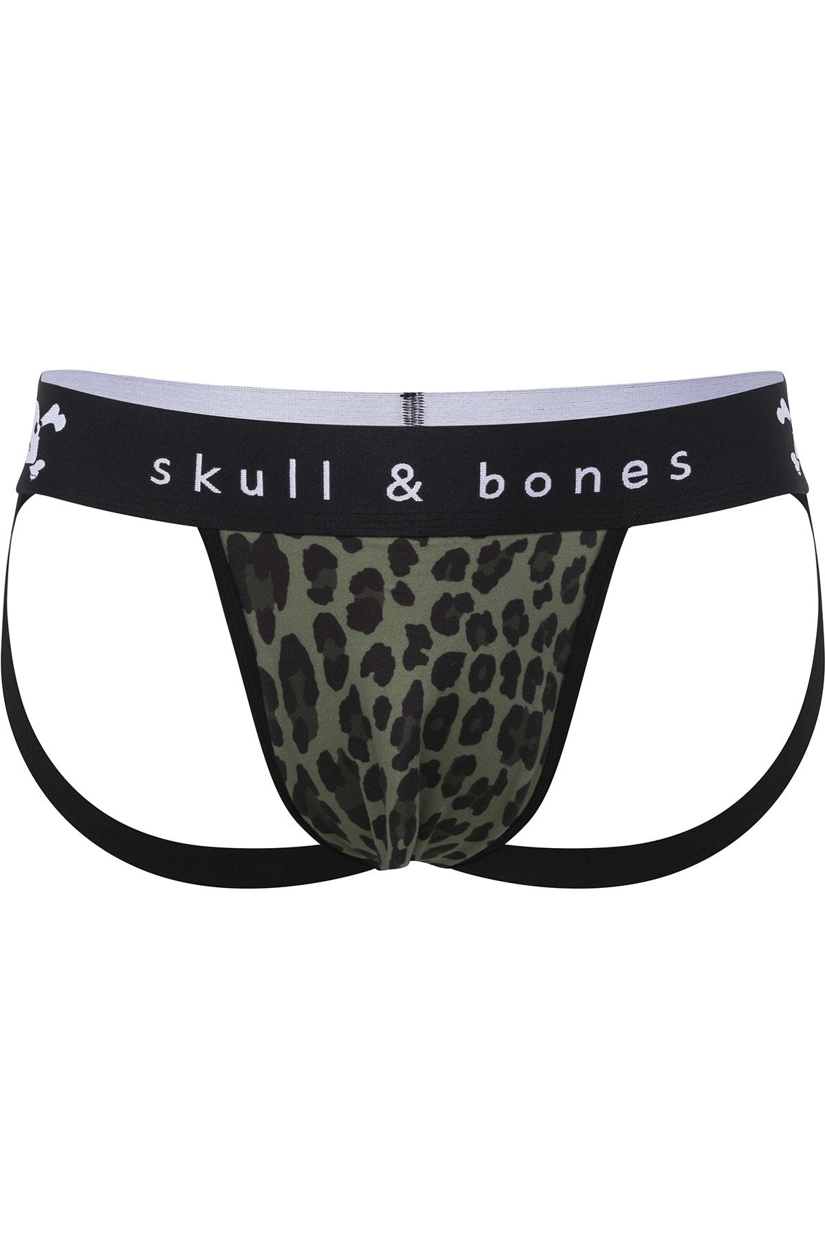Skull and Bones Green Leopard Jock
