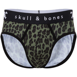 Skull and Bones Green Leopard Print Brief thumbnail 2