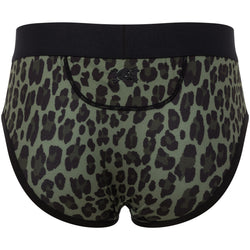 Skull and Bones Green Leopard Print Brief thumbnail 3