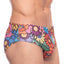 Skull and Bones Groovy Floral Swim Brief