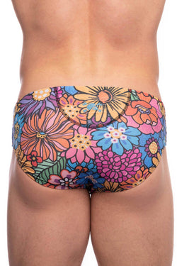 Skull and Bones Groovy Floral Swim Brief thumbnail 4