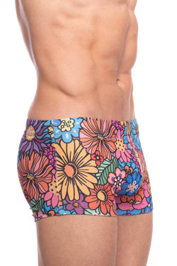 Skull and Bones Groovy Floral Swim Trunk thumbnail 2