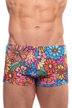 Skull and Bones Groovy Floral Swim Trunk thumbnail 1