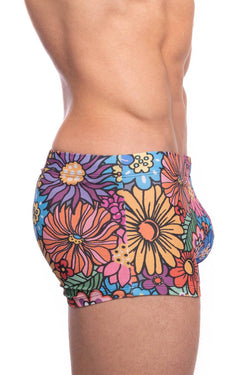 Skull and Bones Groovy Floral Swim Trunk thumbnail 3