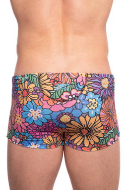 Skull and Bones Groovy Floral Swim Trunk thumbnail 4