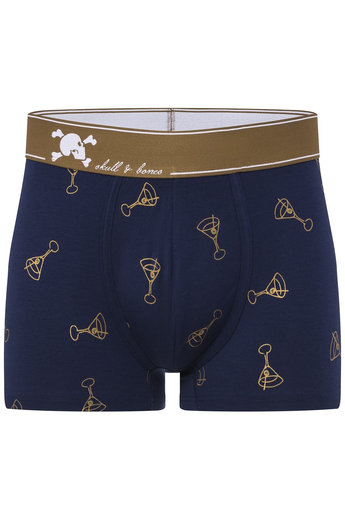 Skull and Bones Navy Martini Print Trunk