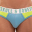 Skull and Bones Neon Green and Blue Sport Mesh Brief