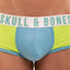 Skull and Bones Neon Green and Blue Sport Mesh Peek Trunk