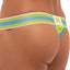 Skull and Bones Neon Green and Blue Sport Mesh Thong