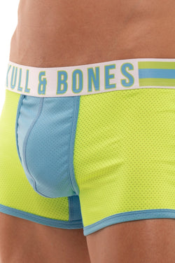 Skull and Bones Neon Green and Blue Sport Mesh Trunk thumbnail 3