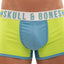 Skull and Bones Neon Green and Blue Sport Mesh Trunk
