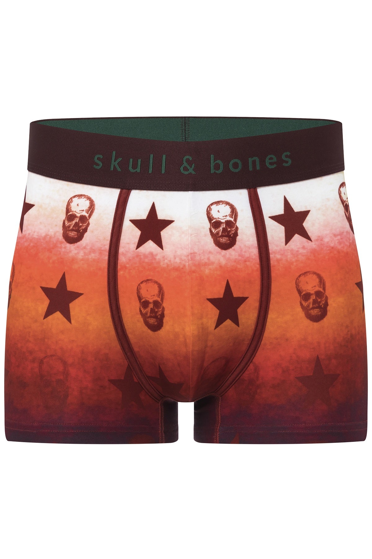 Skull and Bones Orange Ombre Skull Star Trunk
