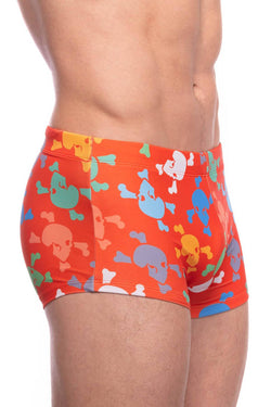 Skull and Bones Orange Tossed Skull Swim Trunk thumbnail 2