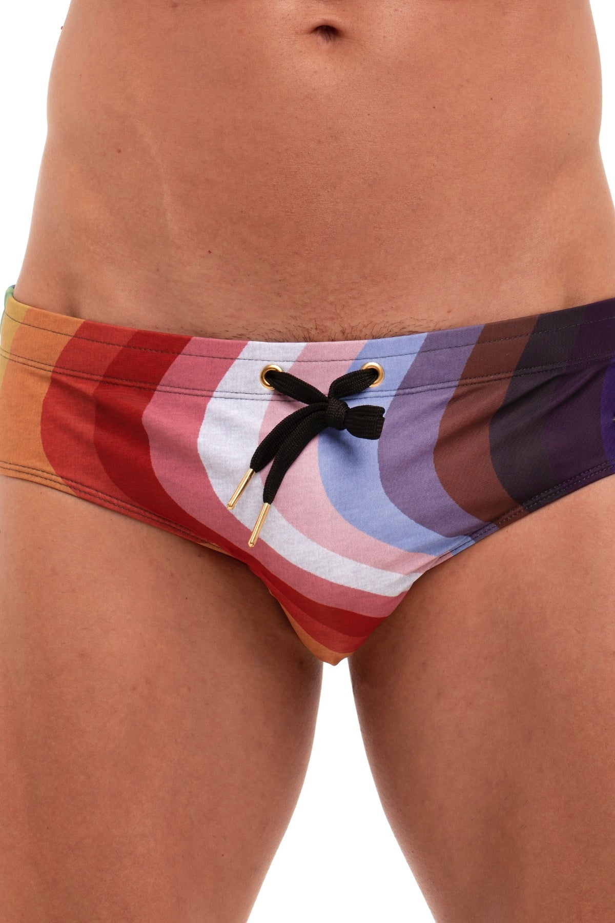 Skull and Bones Rainbow Heather Swim Brief