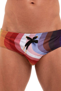Skull and Bones Rainbow Heather Swim Brief thumbnail 2