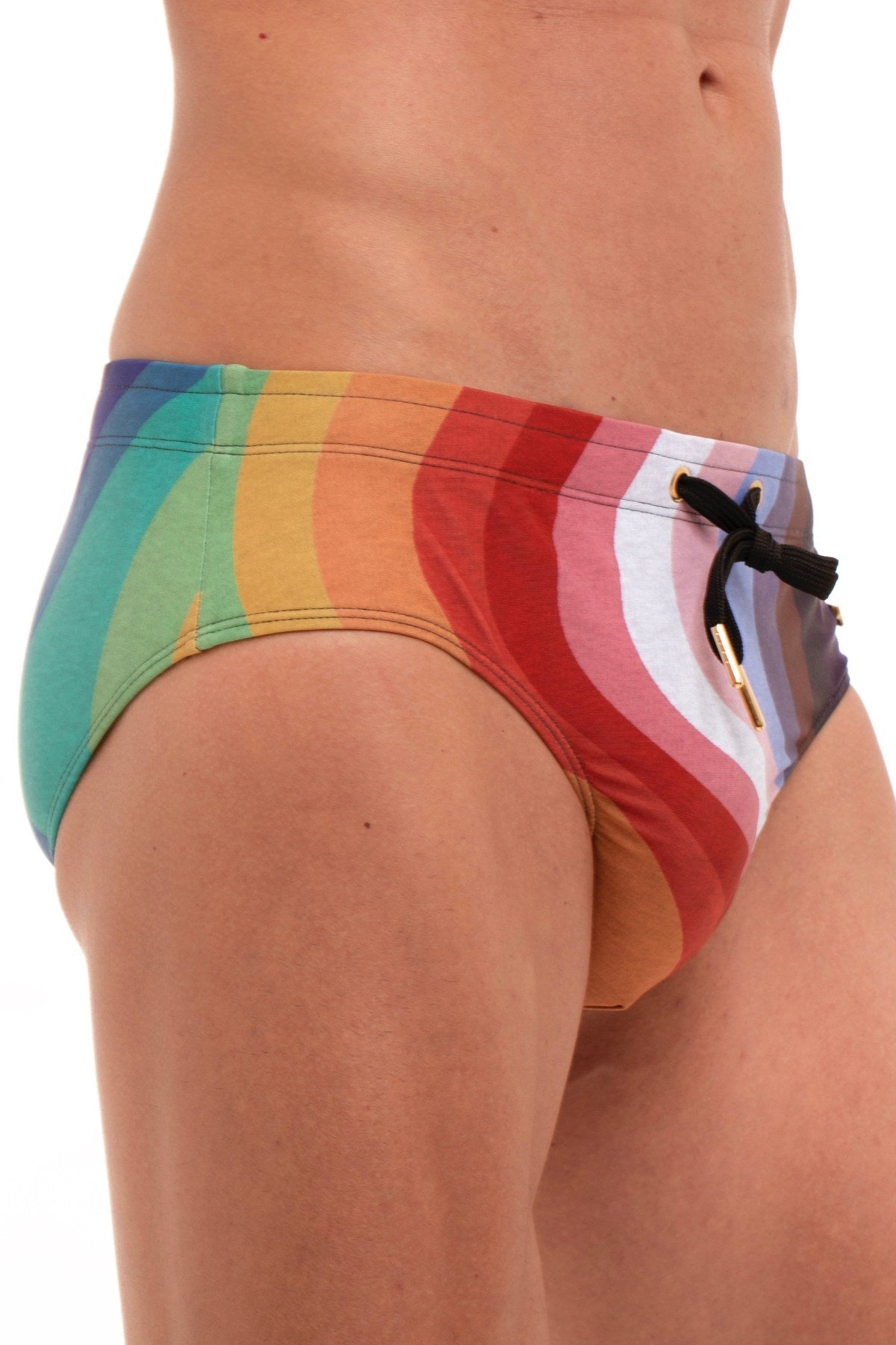 Skull and Bones Rainbow Heather Swim Brief