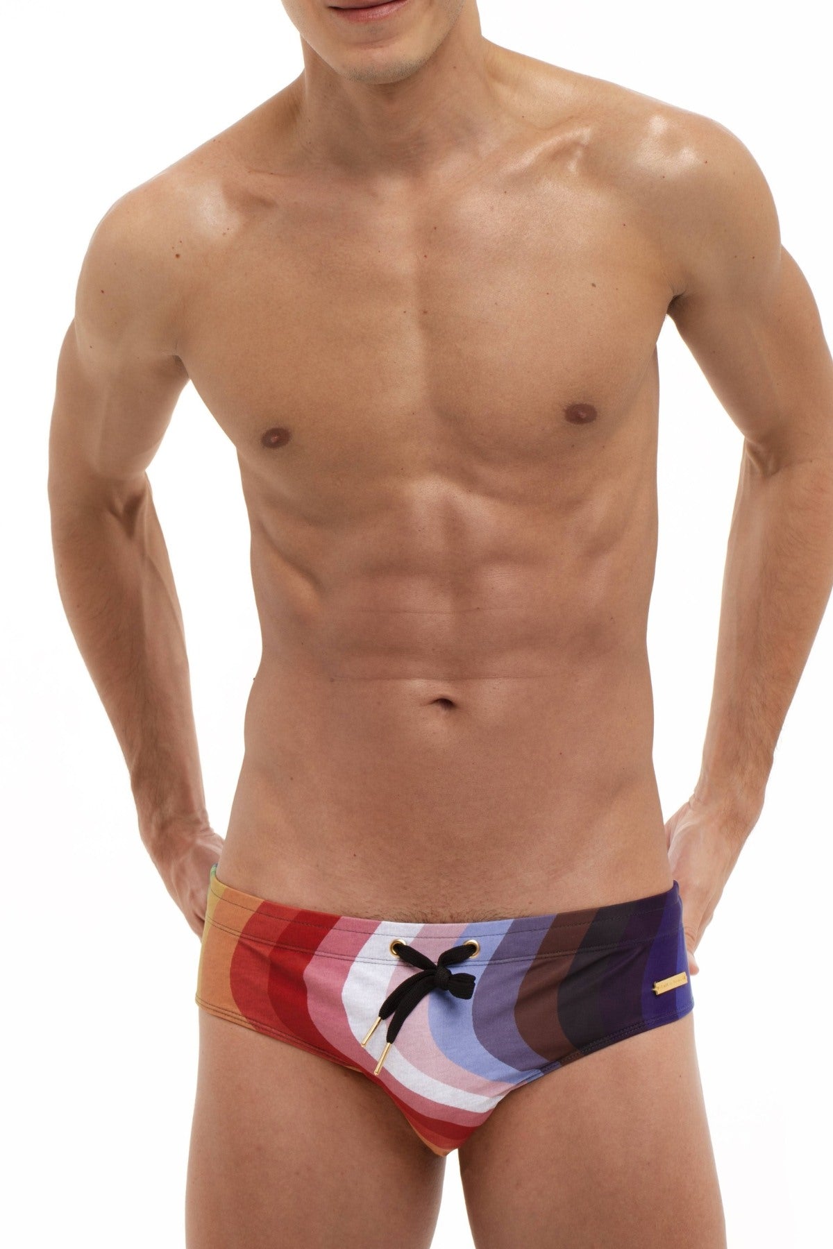 Skull and Bones Rainbow Heather Swim Brief