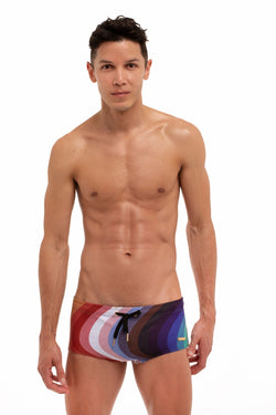 Skull and Bones Rainbow Heather Swim Trunk thumbnail 2
