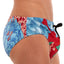 Skull and Bones Red Floral Swim Brief