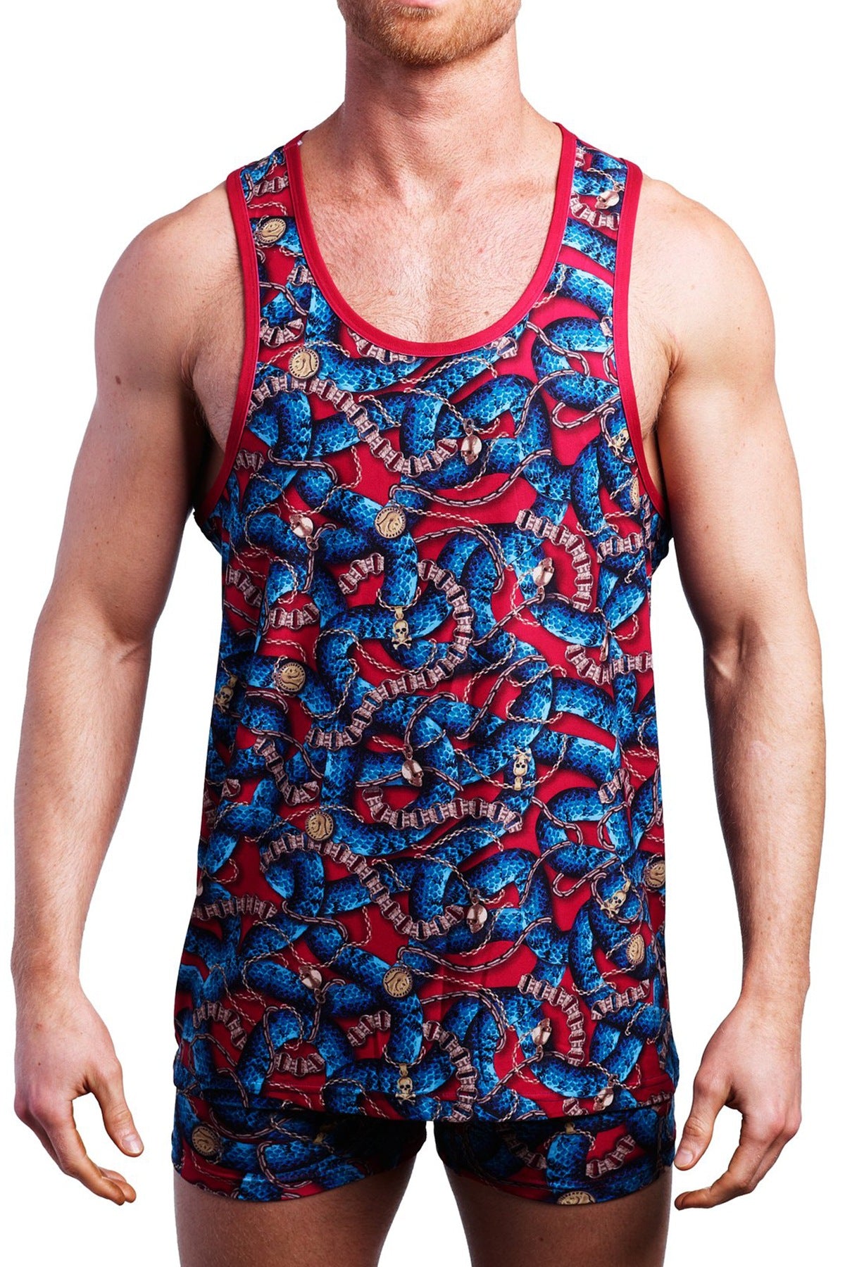 Skull and Bones Snake Chains and Charms Tank